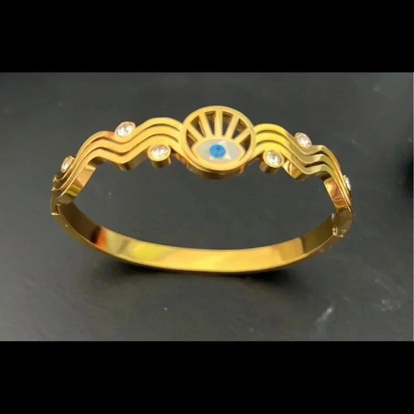 Evil Eye Stainless Steel Bracelet Bangle - Picture 4 of 4